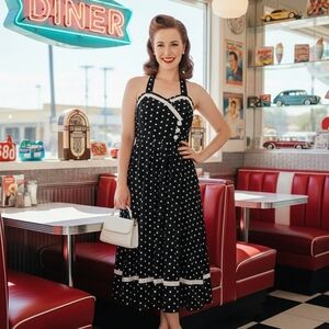 ​✨ Vintage Dreams Polka Dot Pin-Up Dress ✨